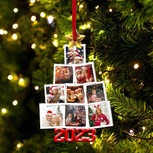 Christmas Tree Photos- Custom 9 Photos, Personalized Acrylic Ornament - Gift For Christmas