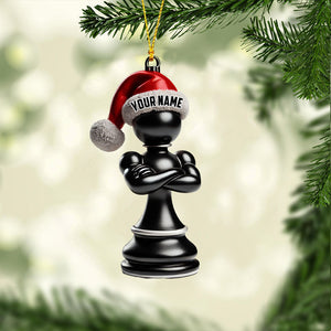 Black And White Chess Christmas Ornament, Personalized Ornament