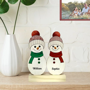 Christmas Personalized Wooden Snowman Family - Puzzle Wooden Snowman Family - Wooden Pet Carvings