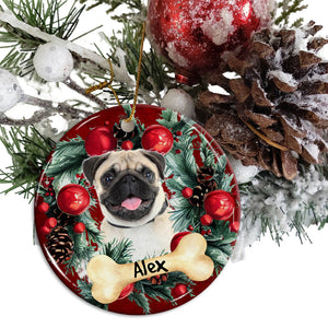 Xmas Pet Photo - Personalized Christmas Ceramic Ornament - Gift For Pet Lover