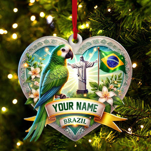 Custom Name Brazil Ornament, Christmas Gift for Brazil Lover