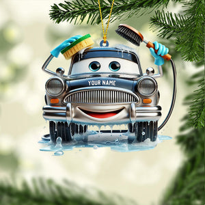 Washing Car Home Decor Christmas Ornament, Personalized Ornament