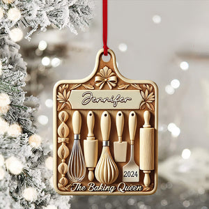 Custom Ornament, The Baking Queen Ornament, Christmas Decor