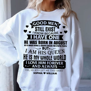 I Am His Queen, He Is My Whole World - Custom Month And Name - Personalized Hoodie - Couple Gift