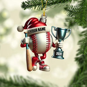 Baseball Champion Christmas Ornament, Personalized Ornament