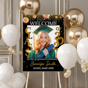 Welcome To Celebration Custom Party Welcome Sign - Personalized Graduation Decoration - Graduation Sign