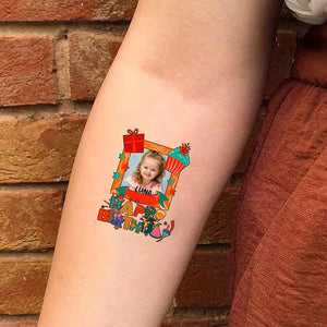 Tattoo For Birthday Party, Custom Photo And Text Temporary Tattoo, Personalized Tattoo, Fake Tattoo