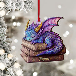 Sleeping Little Dragon Christmas Ornament, Personalized Ornament