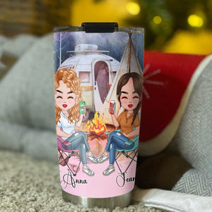 To My Bestie I Love You, Thank You To Standing By My Side, Personalized Camping Besties Tumbler, Gift For Best Friend