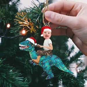 Christmas Kid And Mount - Custom Photo, Personalized Acrylic Ornament - Gift For Christmas, Family Gift