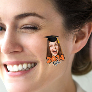 2024 Party, Custom Face Photo And Texts Temporary Tattoo, Personalized Tattoo, Fake Tattoo