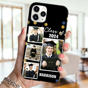 Class Of 2024, Custom 4 Photos And Name Graduation Phone Case - Personalized Phone Case, Graduation Gift