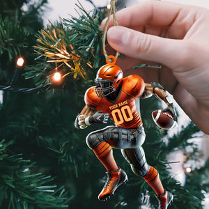 Custom Ornament, Rugby Player Ornament, Christmas Decor