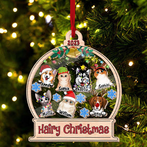 Personalized Ornament - Hairy Christmas - Pet Christmas - Custom Shaker Ornament