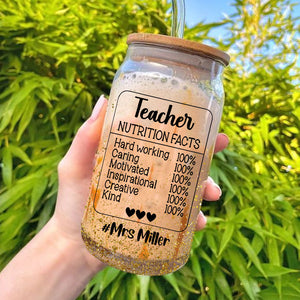 Personalized Doll Teacher Glass Bottle, Frosted Bottle, Gift for Teachers, Back To School