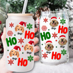 Hohoho Christmas Custom Decor  - Customization Glass Bottle, Frosted Bottle, Gift For Family, Gift For Pet Lover, Christmas Gift