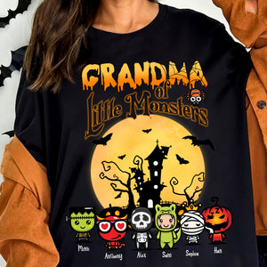 Grandma Of Little Monsters - Custom Appearance And Name - Personalized T-Shirt - Halloween Gift - Gift For Family