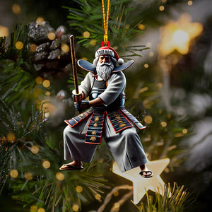 Santa Samurai Home Decor Christmas Ornament, Personalized Ornament