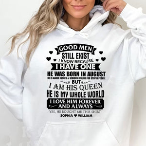 I Am His Queen, He Is My Whole World - Custom Month And Name - Personalized Sweatshirt - Couple Gift