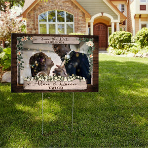 Personalized Save The Date Wedding Lawn Sign, Gift For Wedding Day