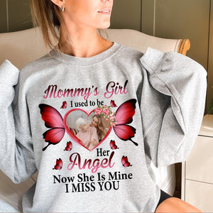 I Used To Be Mommy, Daddy Angel, I Miss You - Custom Photo - Personalized Sweatshirt - Memorial Gift