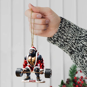 King Kong Weight Lifting Christmas Ornament, Personalized Ornament