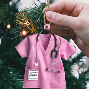 Custom Ornament, Nurse Shirt Shape Ornament, Christmas Decor