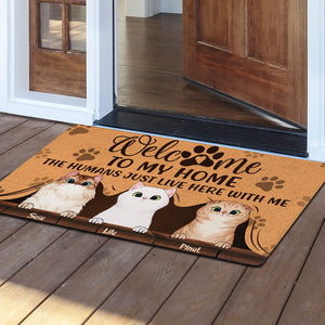 Welcome To My Home - Cutie Puppy and Kitty DoorMats - Cats Personalized Doormat