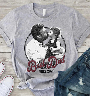 Best Dad - Personalized Photo And Year T-Shirt, Gift For Family, Gift For Father