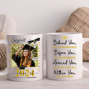 Congrats Class Of 2024 - Custom Photo, Personalized White Mug, Graduation Gift