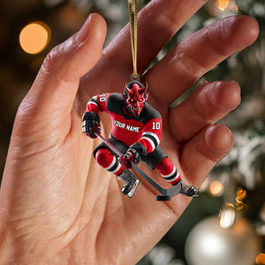 New Jersey Devils Hockey Christmas Ornament, Personalized Ornament