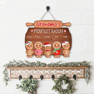 Perfect Batch Cookies Family - Personalized Wooden Door Sign - Family Gift, Christmas Gift