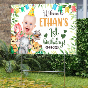 Personalized Birthday Lawn Sign, Welcome To Baby Birthday, Gift For Birthday