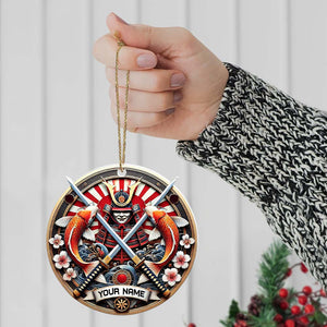 Custom Name Japan Samurai Ornament, Christmas Gift for Samurai Lover