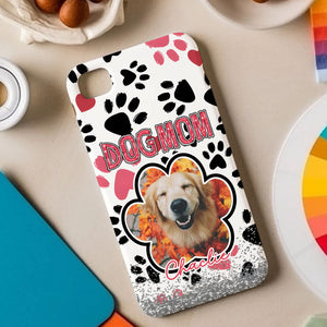 Dog Mom Custom Photo And Name Phone Case - Personalized Phone Case, Dog Lover Gift