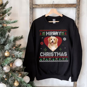 Merry Christmas Pet Red Heart- Christmas Gift For Pet Lovers - Personalized Dark Color Sweatshirt