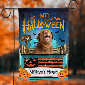 Happy Halloween On Car - Custom Photo And Text - Personalized Halloween Flag - Halloween Gift