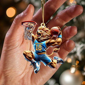 Lion Basketball Christmas Ornament, Personalized Ornament