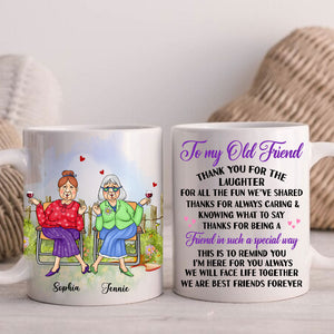 To My Old Friend In Such A Special Way - Custom Appearances And Names, Personalized White Mug