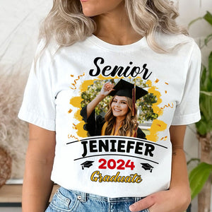 Senior Custom Photo, Name And Year, Graduation - Gift For Graduation - Personalized T-Shirt