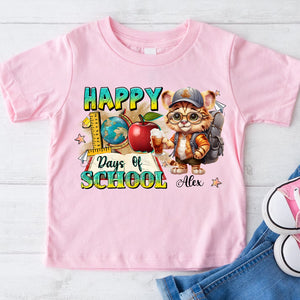 Happy First Day Of School, Custom Appearance And Name - Personalized Kid T-Shirt - Gift For Family, Gift For Kids