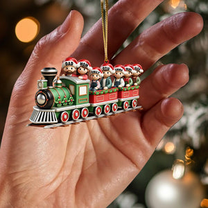 Family Train Home Decor Christmas Ornament, Personalized Ornament