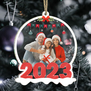 Custom Merry Christmas Photo - Personalized Acrylic Ornament - Gift For Family, Xmas Gift