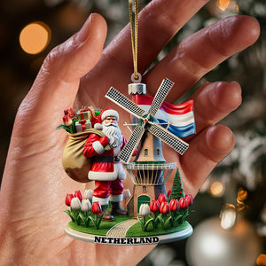 Santa Netherlands Christmas Ornament, Personalized Ornament