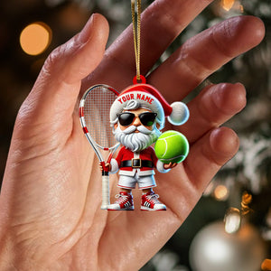 Tennis Santa Christmas Home Decor Christmas Ornament, Personalized Ornament