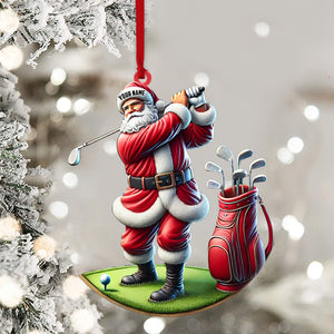 Santa Golf Christmas Ornament, Personalized Ornament