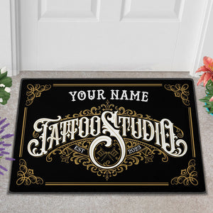 Personalized Tattoo DoorMats, Tatto Studio, Custom Name Welcome DoorMats