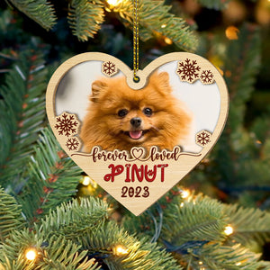 Custom Memorial Pet Ornament, Forever Loved - Personalized Wooden Ornament - Pet Memorial