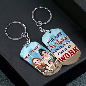 Personalized Work Besties Keychain - You Are The Reason I Don't Punch People At Work, Gift For Best Friend