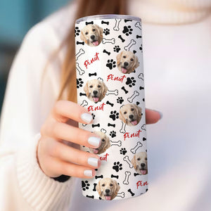 Personalized Photo Skinny Tumbler, Dog Lover, Cat Lover, Gift For Dog Lover